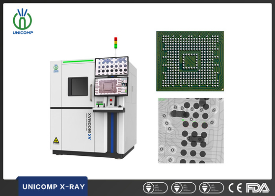 SMT PCB X-Ray Machine Unicomp AX9100MAX Alta risoluzione Micron Focus Spot Dimensione per BGA Voids e Paste di saldatura ispezione
