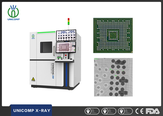 Alte specifiche schede elettroniche 2D e 2.5D macchina a raggi X Unicomp AX9100MAX con 360 gradi tavola di rotazione per BGA e PCB ispezione