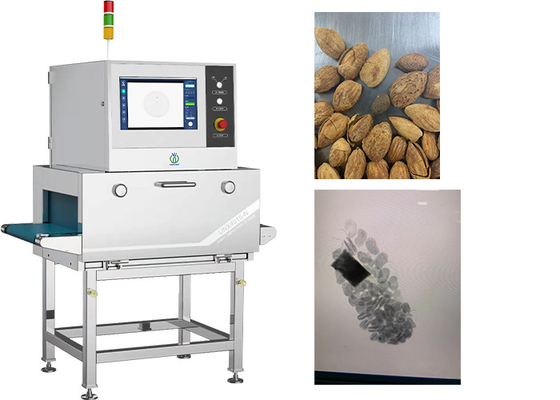 Macchina di rilevamento a raggi X ad alta risoluzione da 80KV 0,4 mm per tutti gli snack confezionati