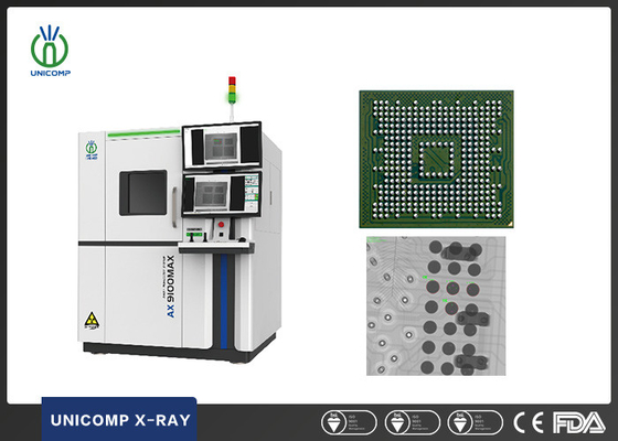 130KV Micron Focus Spot Size Tube X-ray Machine AX9100MAX con doppi computer per l'ispezione PCB&BGA