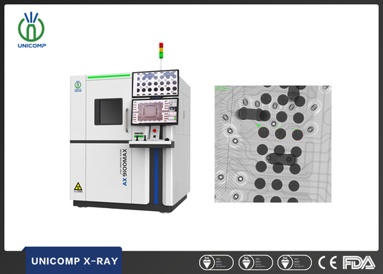 130KV Micron Focus Spot Size Tube X-Ray Machine Unicomp AX9100 Modello aggiornato AX9100MAX con doppi computer per l'ispezione PCB&BGA
